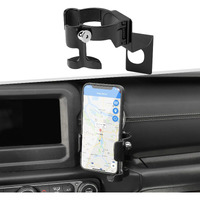 Jimen For Jl Phone Holder, Passenger Grab Bar Cellphone Mount Drink Cup Holder Cb Mic Holder Compatible With 2018-2023 Jeep Wrangler Jl Jlu & Jeep Gladiator Jt