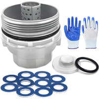 Lobiutiya 15620-31060 Oil Filter Housing Cap Fit For Toyota 2007+Camry 2010+ 4Runner Avalon Fj Cruiser Rav4 Oil Filter Housing Cap Holder 15620-31060+15643-31050 Plug+90430-12031 Gaskets(10Pcs)+Gloves