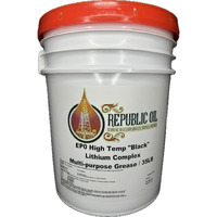 Republic Oil Ep0 Black High Temp Extreme Pressure Lithium Complex Grease 35Lb Pail | Multi-Purpose Industrial Grease | Meets Nlgi Lb