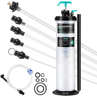 Poafamx 9.5L Oil Extractor Pump Pneumatic/Manual, 2.5 Gallon Fluid Extractor Pump, Oil Vacuum Change Pump With 5 Tubes And Extended Storage Units For Automotive, Truck, Boats Oil Change