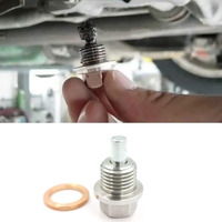 Jaronx M12X1.5 Magnetic Oil Drain Plug, Aluminum Magnetic Sump Drain Nut Oil Drain Bolt Compatible With Most Bmw And Ford (All Other Vehicles With 12X1.5 Threaded)(M12X1.5)