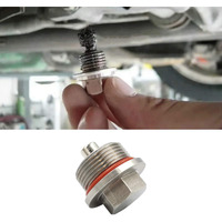 Jaronx M24X1.5 Magnetic Oil Drain Plug, Aluminum Magnetic Sump Drain Nut Oil Drain Bolt For Bmw F10 F20 F30 N20 120/320 520 (All Other Bmw Vehicles With 24X1.5 Threaded)(M24X1.5)