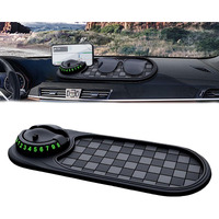 Grotoly 2025 Multifunction Car Anti-Slip Mat And Rotatable Phone Holder,Black Dashboard Pad With Temporary Parking Number Pad For Phones Keys Sunglasses And Gadgets