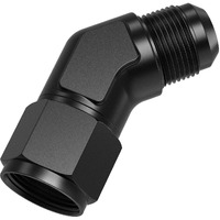 Truckmeter 45 Degree 10An Female To 10An Male Swivel Flare Union Fitting Adapter, Black Hard Aluminum Hex Anodized Connector, Automotive Accessories Suitable For Vehicle Fuel Oil Line Modification