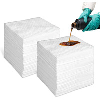Smaafit 15""X18"" Oil Absorbent Pads 200 Pack - Heavyweight Polypropylene Mats For Garage Floor & Marine, 24Oz/Pad, 30 Gal Total, Tear-Resistant, Floatable