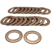 9/16"" (14.2 Mm) Copper Oil Drain Plug Crush Washer M14X1.5 Brake Hose Spacer Flat Gaskets Compatible/Replacement M14 Fit On 14 Mm Bolt Pack Of 20