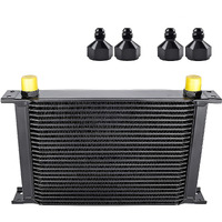 Evil Energy 25 Row Oil Cooler, 10An Stacked Plate Transmission Engine Cooler Universal British Radiator Aluminium Black