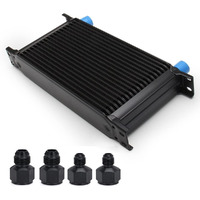 Htracing 19 Row An10 10An Transmission Oil Cooler Kit Stacked Plate With 6An 8An Adapter Universal Engine Transmission British Radiator Oil Cooler Condenser Aluminium Alloy Black