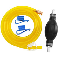 Facfuel Hand Fuel Transfer Pump,Gas Siphon Pump For Gasoline Transfer,Manual Hand Water Pump,Fuel Transfer Pump For Gas Oil Petrol Diesel, Water, Liquid,With 17.5Mm 10 Ft Pvc Siphon Hose
