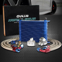 G-Plus Silver Universal 15 Row An10 Aluminum Engine Transmission Oil Filter Relocation Kit Oil Cooler Kit