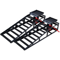 Oukidr Hydraulic Car Ramps 5T 11000Lbs Capacity, Heavy Duty Steel Car Lift Service Ramps For Oil Change And Maintenance, Low Profile Vehicle Lift Ramps 9.8""-13"" Height, 2 Pack, Black