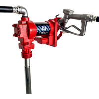 12V 15 Gpm Fuel Transfer Pump 50Amp Fuse With Discharge Hose & Manual Nozzle Kit For Oil Fuel Diesel Biodiesel Ethanol Methanol Blends Kerosene Gasoline - Cast Iron Heavy Duty Pump
