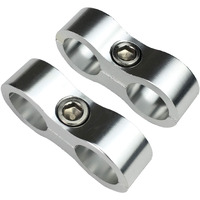 3An Nylon/Steel Braided Billet Aluminum Hose Turbo Separator 3/8 Inch Id Clamp Pliers Tools 9.5Mm Id Silver Dual Oil Fuel Water Line Adapter Fitting, Pack Of 2