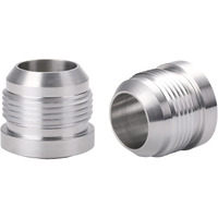 Podavelle 16An Male Flare Weld On Fitting Bung Adapter For Fuel Oil Hose Tank Aluminum, Pack Of 2