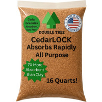 Cedarlock All-Purpose Absorbent - Natures Heavy-Duty Spill Solution, Made From 100% Incense Cedar, Oil Spill Kit Granules, Organic Absorbent Granules, All Types Of Liquid Spills (1 Bag 16 Quarts)