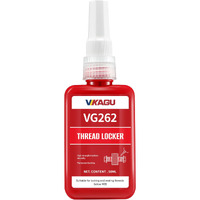 Vikagu 262 Thread Lock,Red High Strength Threadlocker,Anaerobic Curing Screw Glue,Oil Tolerant, Resists Heat 1.69Oz/50Ml