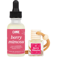 Car Air Freshener & Refill Bundle - Hanging Scent Diffuser For Car, Long-Lasting Essential Oil Car Fragrance, Reusable Glass Bottle + Refill, 2 Pack (Berry Mimosa)