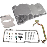 Jghyperx 302-3 81075 Ls Swap Retrofit Oil Pan Kit Aluminum Compatible With Gm Ls1 Ls2 Ls3 Chevy A/F/G-Body 1955-87 4.8L 5.3L 5.7L 6.0L 6.2L V8 Engine(Natural)