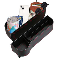 Aiusln 2 Pc Car Seat Gap Filler Organizer, Multifunctional Pu Leather Car Seat Organizer With Cup Holder For Drink,Universal Fit Fill The Gap Between Seat Storages For Phone Glasses Keys Gifts