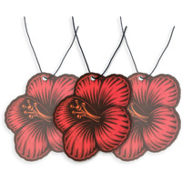 Hibiscus Flower Car Air Freshener 3 Pack Scented With Essential Oils (3 Pack)
