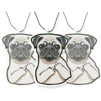 Dog Car Air Freshener, Car Air Freshener Pug Scented With Essential Oils By Fresh Fresheners (3 Pack)