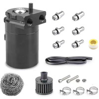Slrongpowlr Oil Catch Can Kit, Oil Separator Catch Can With Breather Filter 300Ml Baffled Universal Aluminum