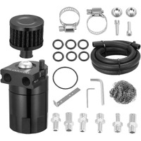 Bdfhyk Oil Catch Can Kit, 300Ml Baffled Oil Can With Breather Filter, Universal Catch Can Kit With 5Ft 3/8"" Id Nbr Fuel Line Hose For Pcv System