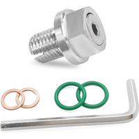 Fsturios M12.1-1.5 X 15Mm Oversize Piggyback Oil Drain Plug, Stainless Steel Self Tapping Drain Plug Replacement, Leak-Proof Oil Pan Thread Repair Kit With O-Ring Hexagonal Wrench