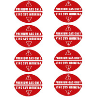 Quickmarine 8 Pairs Of Premium Gas Only Stickers For Car Van Truck Vehicle Boat Oil Tank Fuel Filler Cap Lid Cover Weatherproof Adhesive Decals