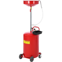 20 Gallon Oil Drain Tank, Fluid Fuel Transfer Tank, Portable Oil Drain Container, Air Operated Drainer With Wheels And A Toolbox, Adjustable Funnel Height