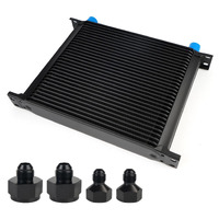 Htracing 30 Row An10 10An Transmission Oil Cooler Kit Stacked Plate With 6An 8An Adapter Universal Engine Transmission British Radiator Oil Cooler Condenser Aluminium Alloy Black