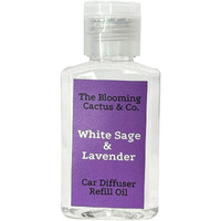 Car Air Freshener Refill Oil - Fragrance Oil Diffuser Refill - Car Diffuser Refill - Reed Diffuser Refill -The Blooming Cactus & Co. - (White Sage & Lavender)