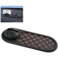 Docucher Multifunction Car Anti-Slip Mat, Rotatable Car Anti Slip Mat Phone Holder, Multifunctional Dashboard Mobile Phone Holder With Temporary Parking Numbe, Car Dashboard Accessories (Black Brown)