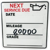Chardime Oil Change Stickers