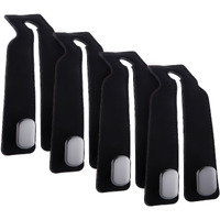 4Pcs Car Seat Hooks For Headrest, Sued Leather And Zinc Alloy Purse Hook For Car, Double Hooks Purse Holder For Car & Mobile Phone Holder, Car Seat Hanger Hooks For Purses & Bags (Black & Silver)