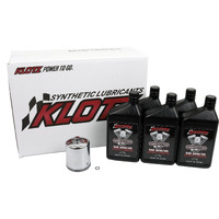 Klotz 20W/50 Synthetic Motor Oil Change Kit For Evolution Sportster 1986-2022 (5 Quart), 1 Chrome Filter, 1 Drain Plug O-Ring - Basic Kit