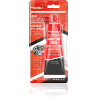 Visbella High Temperature Rtv Silicone Gasket Maker, Sealed Oil Resistant Waterproof Quick Dry Liquid For Bonding Internal Combustion, Steam Turbines, Automotive Engine Parts 3.7Oz (Red)