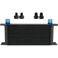 Ucreative 16 Row 10An An10 Aluminum Engine Transmission Oil Cooler Kit Stacked Plate With 6An 8An Adapter Universal Engine Transmission British Radiator Black