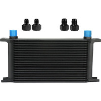 Ucreative 19 Row 10An An10 Aluminum Engine Transmission Oil Cooler Kit Stacked Plate With 6An 8An Adapter Universal Engine Transmission British Radiator Black