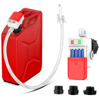 Fuel Transfer Pump With Auto Stop Sensor Overfill Protection, 3.2 Gpm Portable Automatic Fuel Transfer Pump Kit With 4 Tank Adapter, Portable Gas Pump For Oil, Diesel, Gasoline White