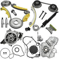 Timing Chain Kit 2.4L Fits For 2009-2017 Gmc Terrain Chevy Equinox Malibu Captiva Cobalt Hhr Buick Lacrosse Regal Verano, W/Water Oil Pump 2.4 Ecotec Vct Selenoid Actuator Gear 9-4201S 9-4201Sx