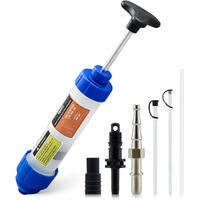 Orion Motor Tech Fluid Extractor Pump, 350Ml Oil Extractor Pump, Manual Fuel Suction Fill Syringe With 3 Hoses For Automotive Transmission Brake Fluid Transfer Steering Gear Engine Oil Change