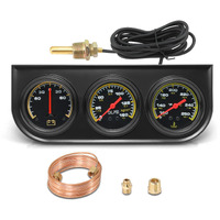 Mh 2Inch 52Mm Triple Gauge Set, Oil Pressure Gauge(0-150Psi) Water Temperature (100F-280F) Ammeter (-60 To 60Amp) Car Auto 3 Gauge Cluster Set Kit