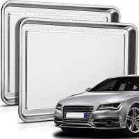 Datanly 2 Pcs Stainless Steel Oil Drip Pan For Under Car 23.62 X 15.75 Inch Automotive Oil Change Pan Silver Rust Resistant Motorcycle Drip Tray Replacement Tray For Garage Floor