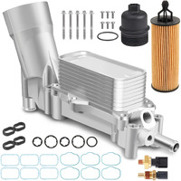 Upgraded Aluminum Engine Oil Filter Housing With Oil Cooler Sensors And Gaskets Compatible With 2017-2018 Chrysler 200/300 Dodge Charger Avenger Journey Wrangler Ram Promaster 3.2 3.6 V6