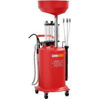 18.36 Gallon Large Capacity Oil Drain Tank,Oil Drain With 2.64 Gallon Measuring Cup And 5.28 Gallon Oil Catch Pan,Oil Change Pan Height Adjust From 52.4"" To 61.4"",19.7"" L*22.4"" W*51.5"" H