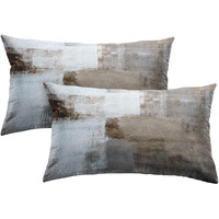 Britimes Throw Pillow Covers Modern Home Art Decor, 12 X 20 Inches Set Of 2 Abstract Oil Painting Pillowcases For Bedroom, Living Room, Cushion Couch Sofa, Beige Home Grey Brown