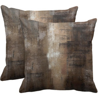 Britimes Throw Pillow Covers Modern Home Art Decor, 20 X 20 Inches Set Of 2 Abstract Oil Painting Pillowcases For Bedroom, Living Room, Cushion Couch Sofa, Brown Grey Beige