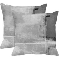 Britimes Throw Pillow Covers Modern Home Art Decor, 16 X 16 Inches Set Of 2 Abstract Oil Painting Pillowcases For Bedroom, Living Room, Cushion Couch Sofa, Abstract White Grey