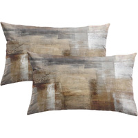 Britimes Throw Pillow Covers Modern Home Art Decor, 12 X 20 Inches Set Of 2 Pillow Cases Decorative, Abstract Oil Painting Pillowcases For Bedroom, Living Room, Taupe Tan Grey Brown Beige
